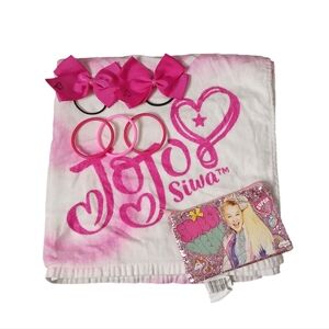 JoJo Siwa Towel, Hair Bows, Bracelets And Pouch Bag Bundle